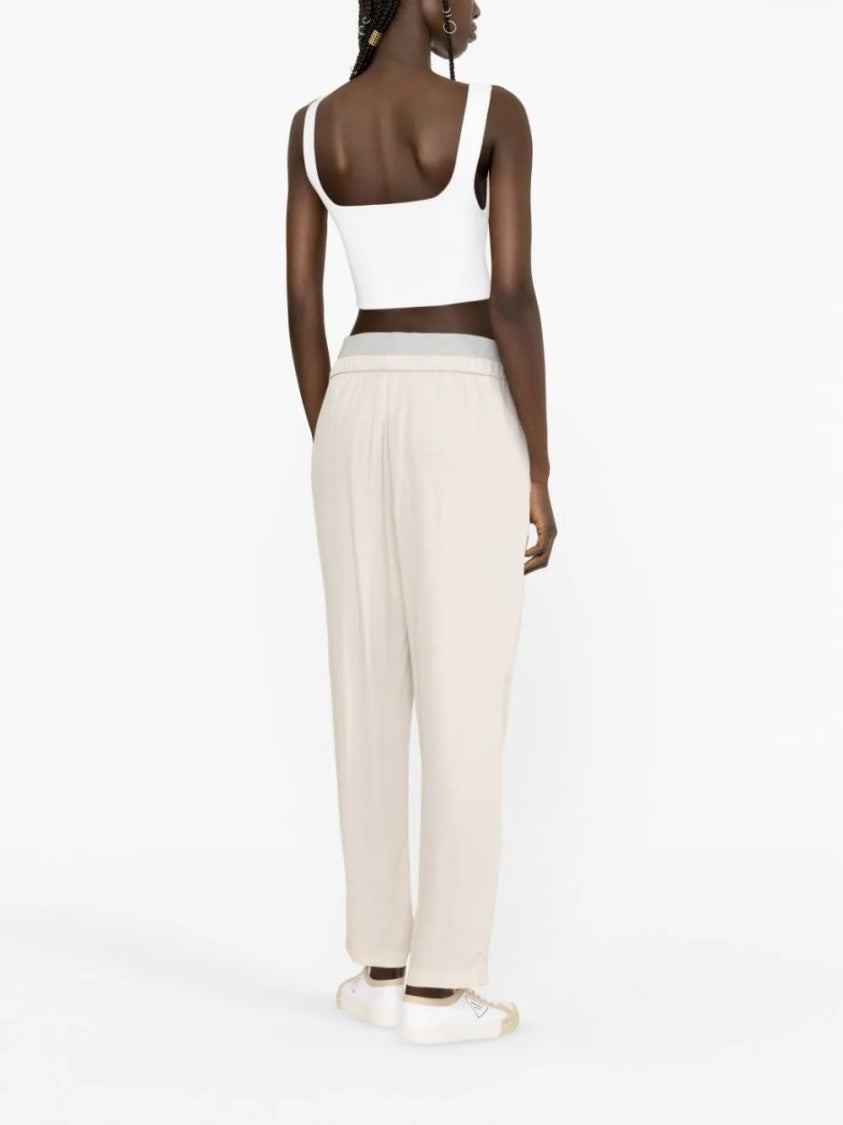 Fabiana Filippi High-Waisted Trousers With Pleated Detailing And Elastic Waistband