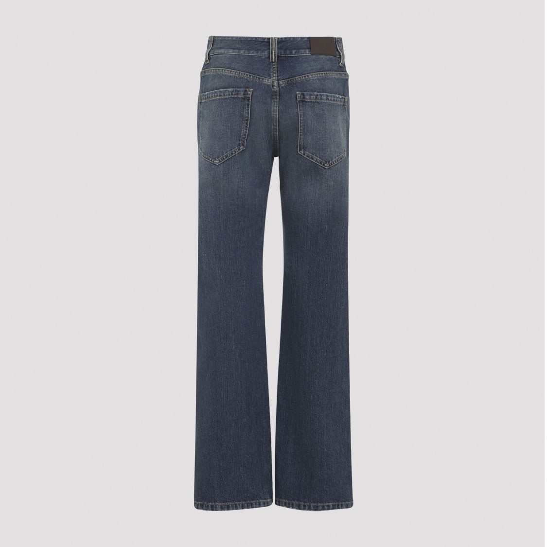 Brunello Cucinelli Medium Blue Cotton Straight-Leg Jeans