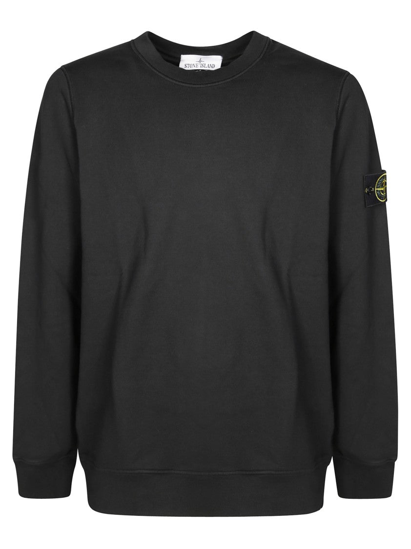 Stone Island Minimalist Light Grey Sweatshirt With Classic Crew Neck