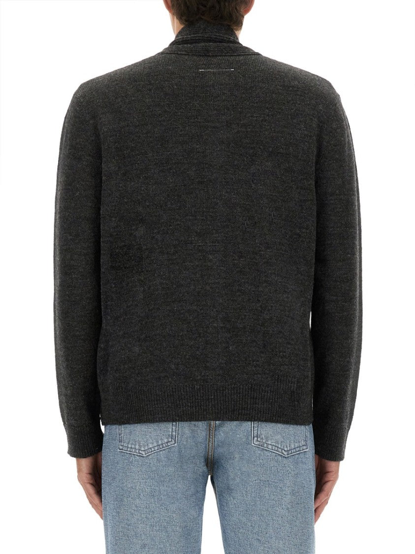Mm6 By Maison Margiela Button-Up Wool Cardigan With Shawl Collar