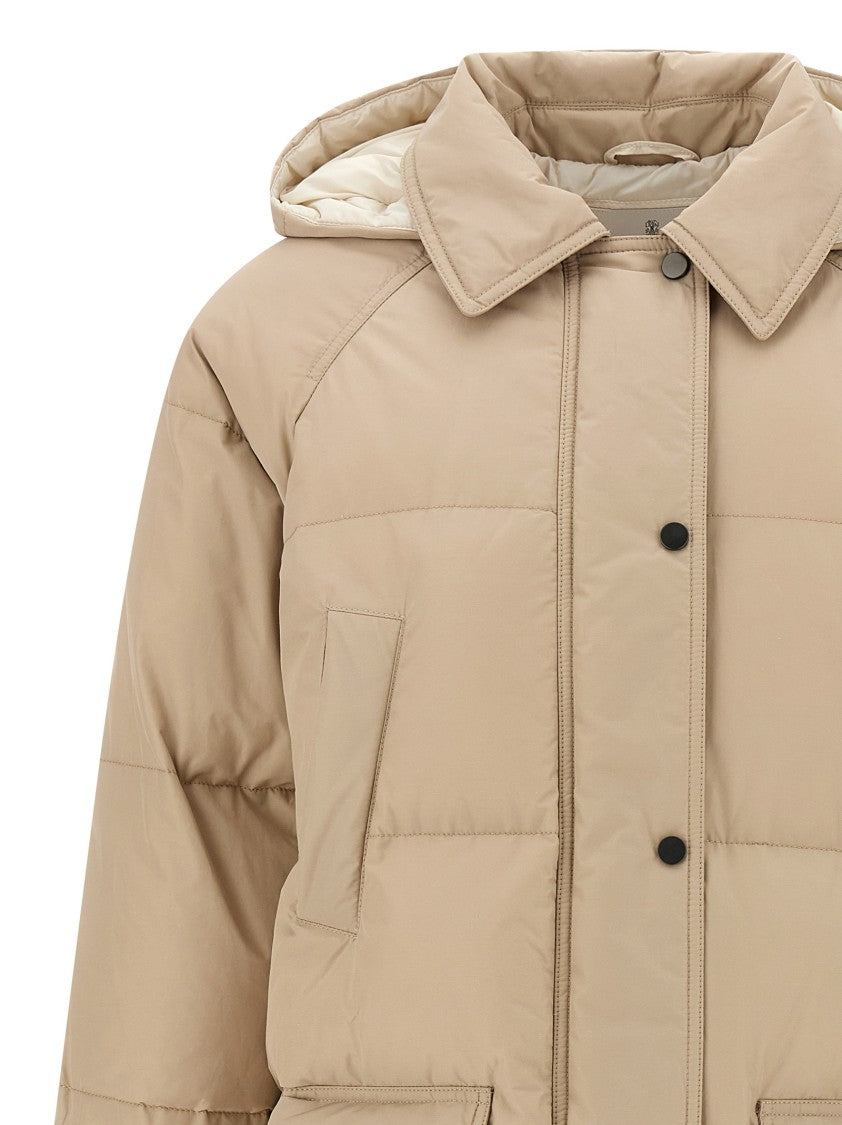 Brunello Cucinelli Shiny Zipper Pull' Down Jacket