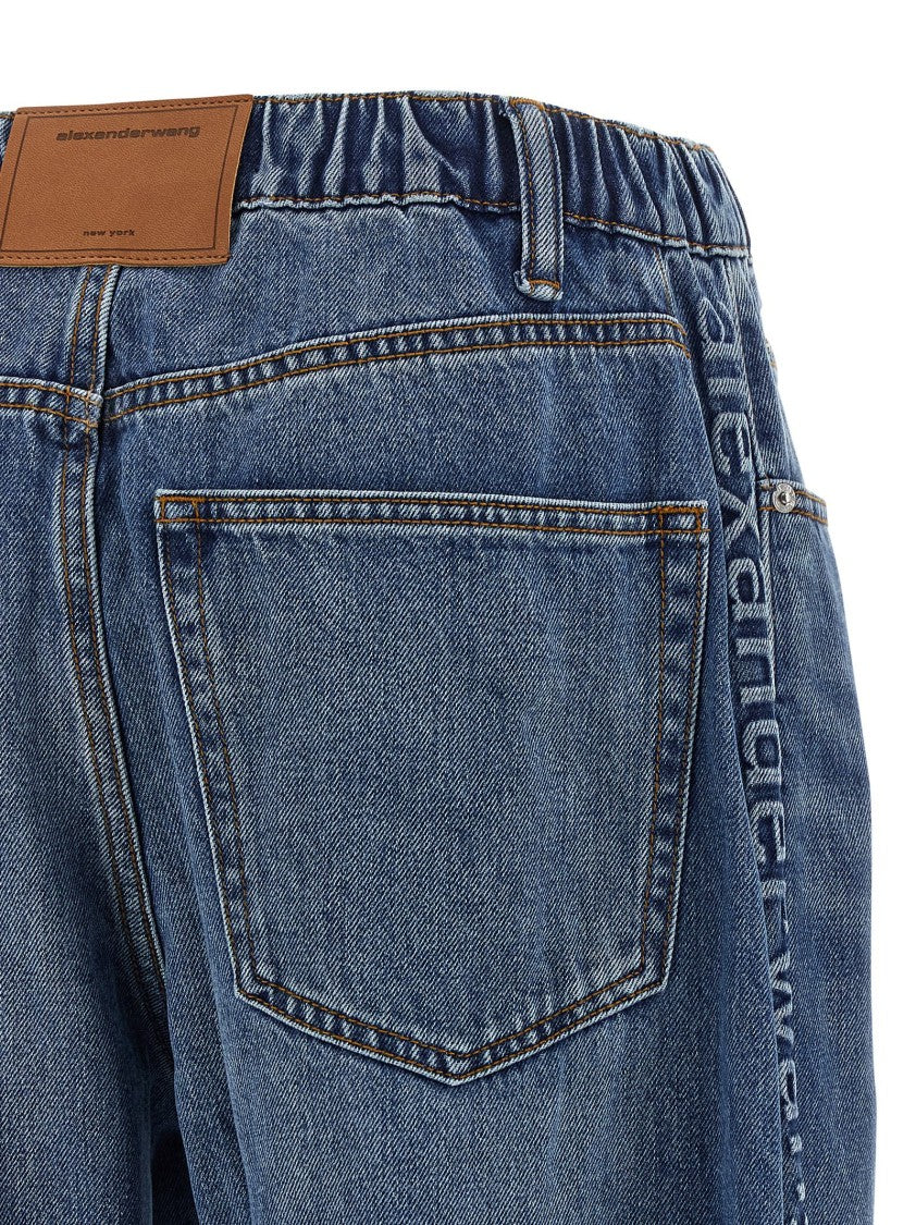 Denim X Alexander Wang Wide-Leg Denim Jeans With Embossed Logo Detail