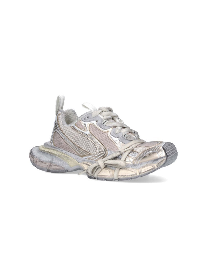Balenciaga Oversized Platform Sneakers With Distressed Grey Mesh