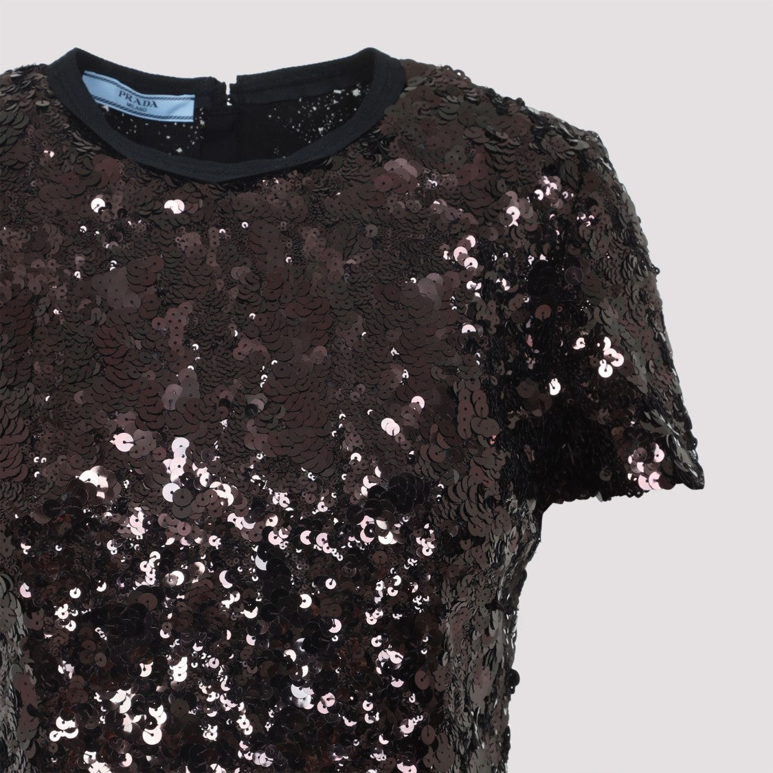 Prada Fitted Short-Sleeved Top With Sequined Detailing