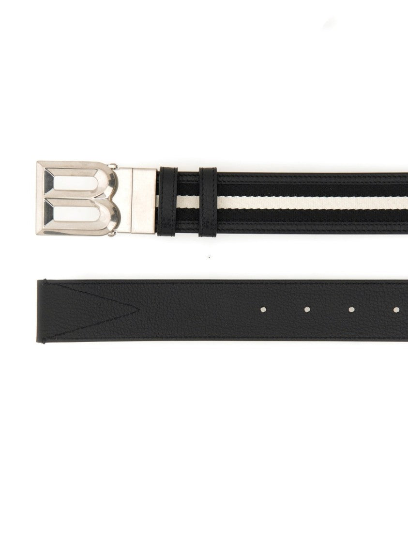 Bally Black Belt With Prominent 'B' Buckle