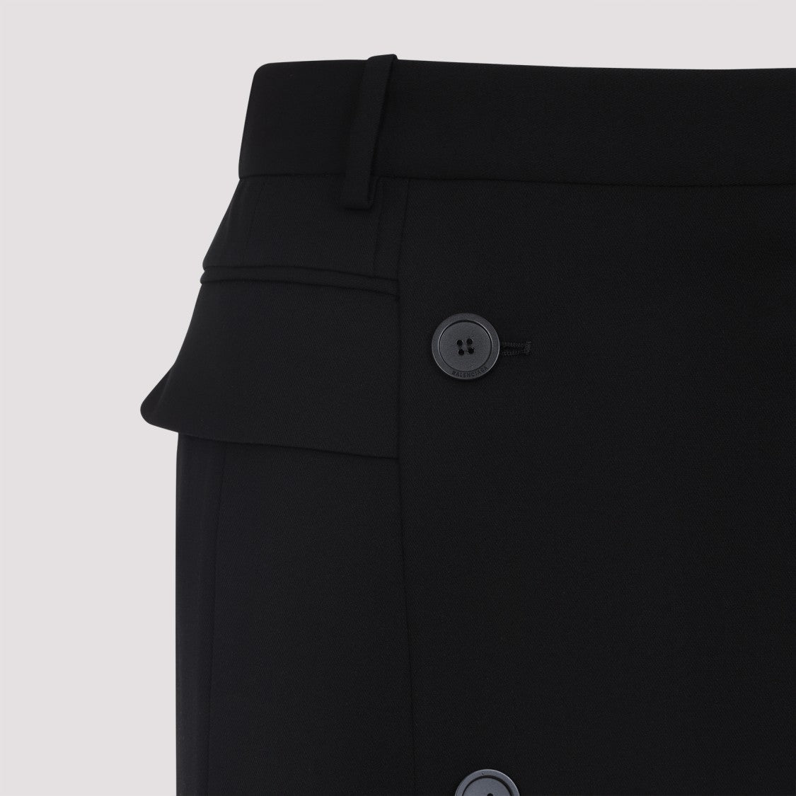 Balenciaga Tailored Black Skirt With Double-Breasted Buttons