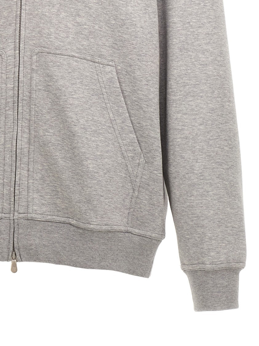 Brunello Cucinelli Zip Closure Cotton Blend Hoodie