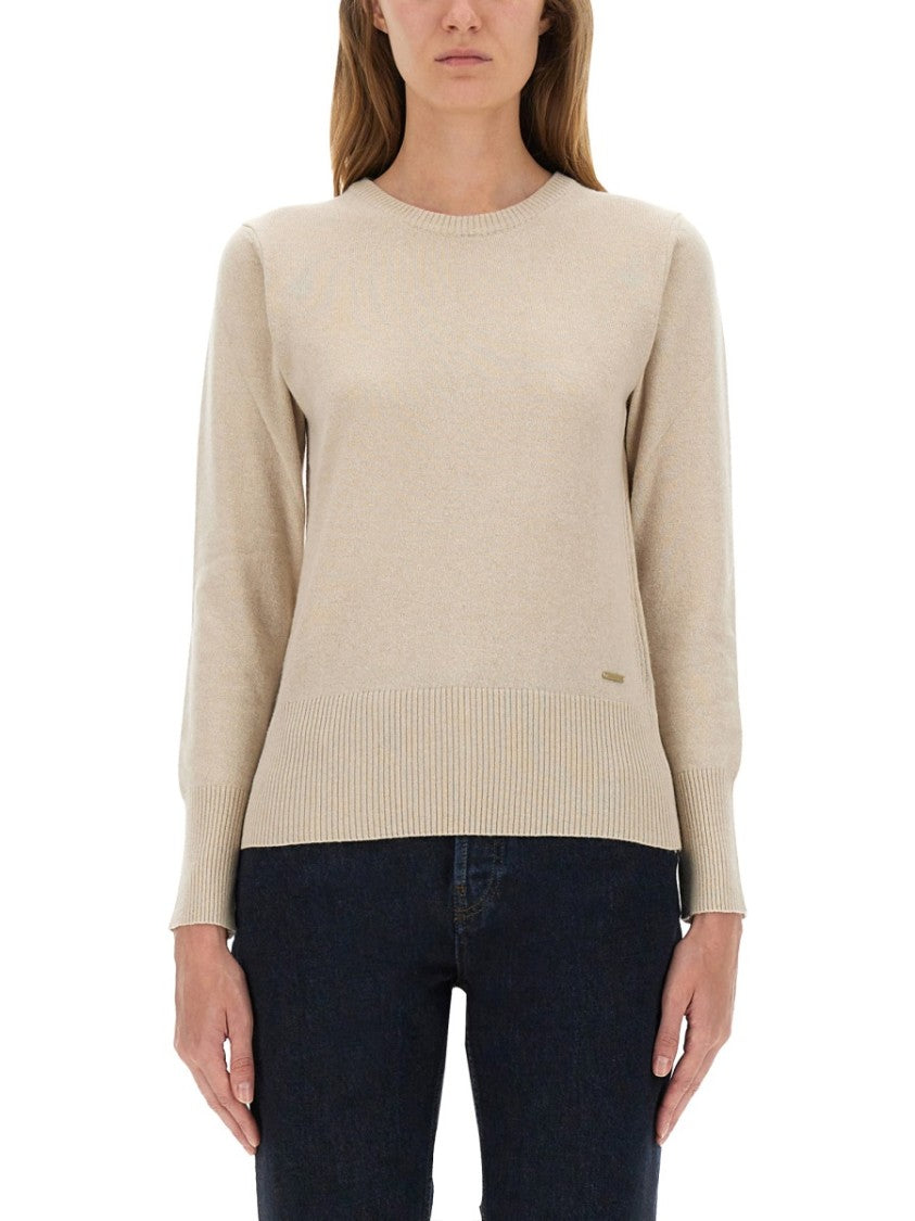 Woolrich Slim Fit Wool Jersey With Ribbed Detailing