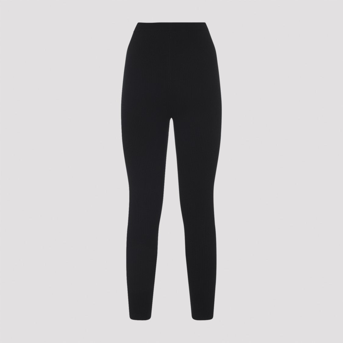 Yves Salomon High-Waisted Slim-Fit Knit Pants With Ribbed Texture