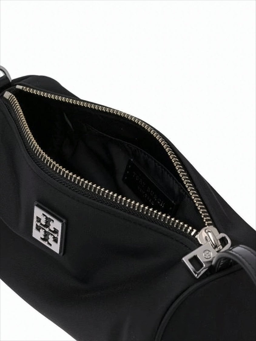 Tory Burch Cylindrical Nylon Shoulder Bag With Zip Closure