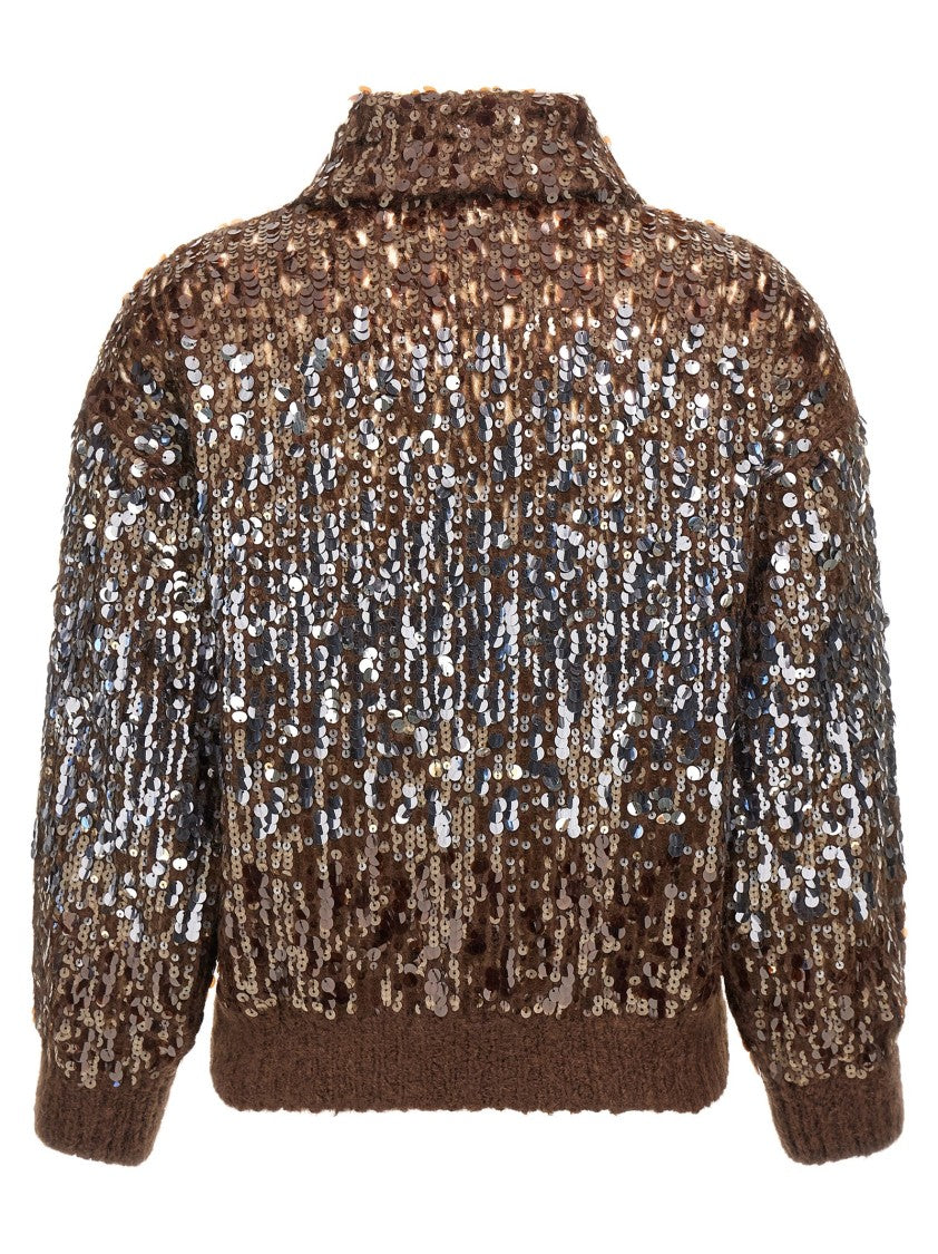 Brunello Cucinelli Dazzling Dégradé Embroidery' Cardigan