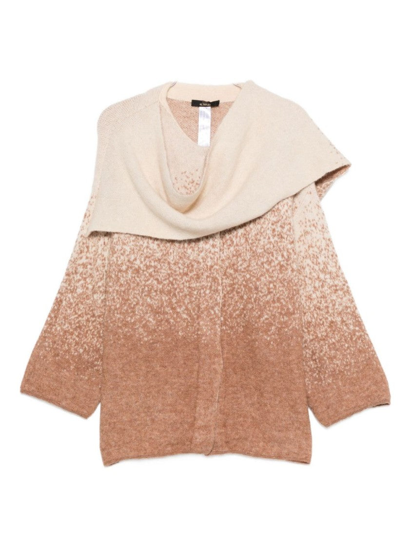 Twin-Set Gradient Design Coat With Draped Collar