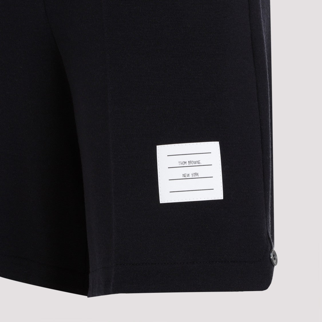 Thom Browne High Waisted Navy Virgin Wool Shorts