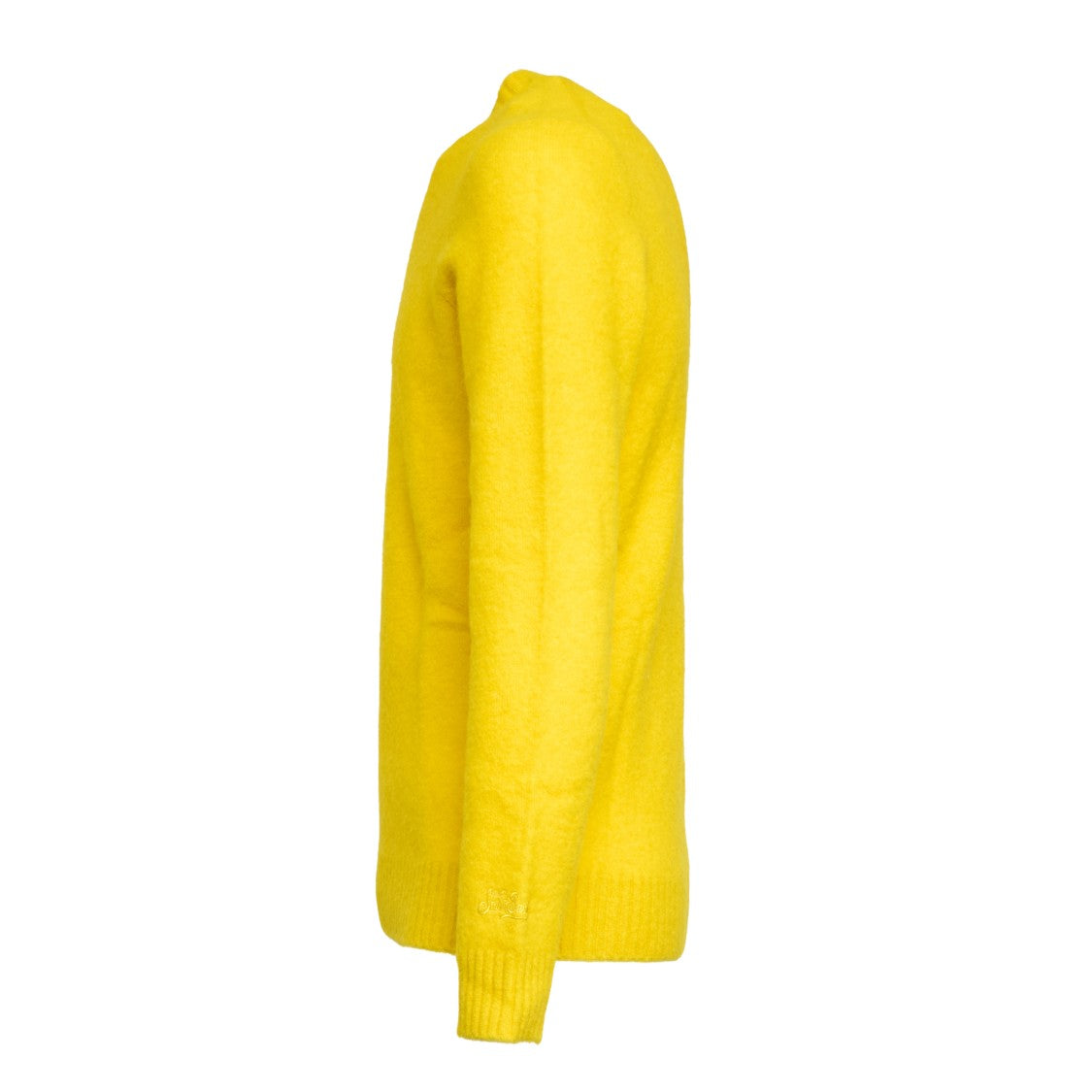 Mc2 Saint Barth Maglione In Yellow Alpaca Knit With Ribbed Detailing