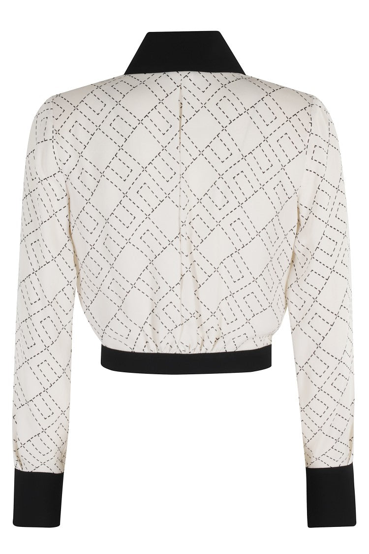 Elisabetta Franchi Cropped Shirt With Classic Collar