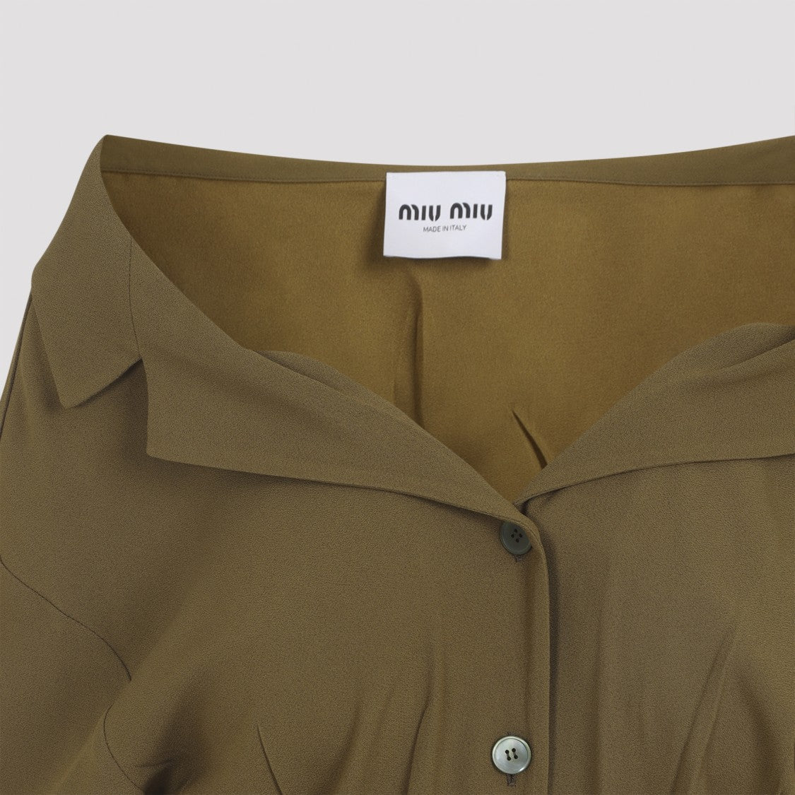 Miu Miu Knee-Length Dress With Button-Down Front And Elasticated Waist