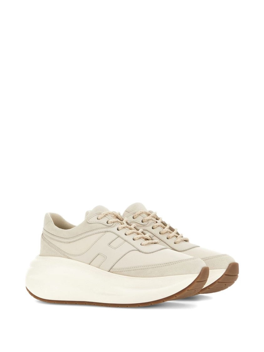 Hogan White Sneakers With Sculpted Sole