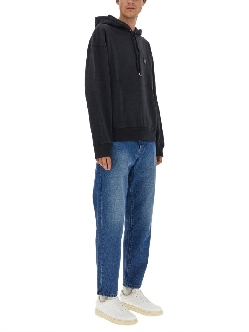 Maison Kitsuné Relaxed-Fit Black Hoodie With Kangaroo Pocket