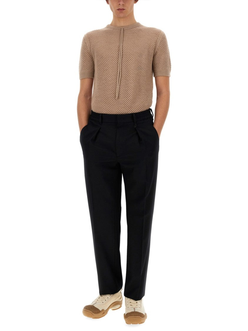 Fendi Open-Knit Wool Jersey Top