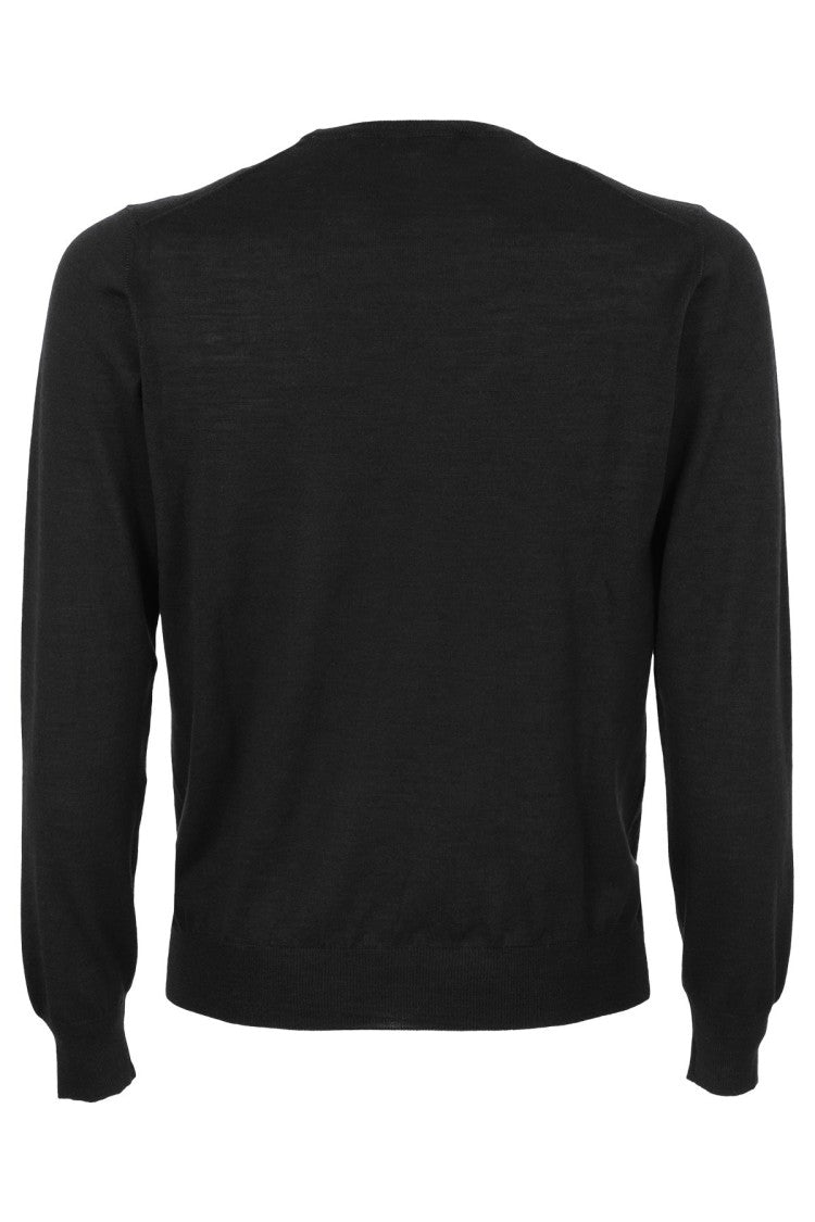 Tagliatore Black Wool-Silk Sweater