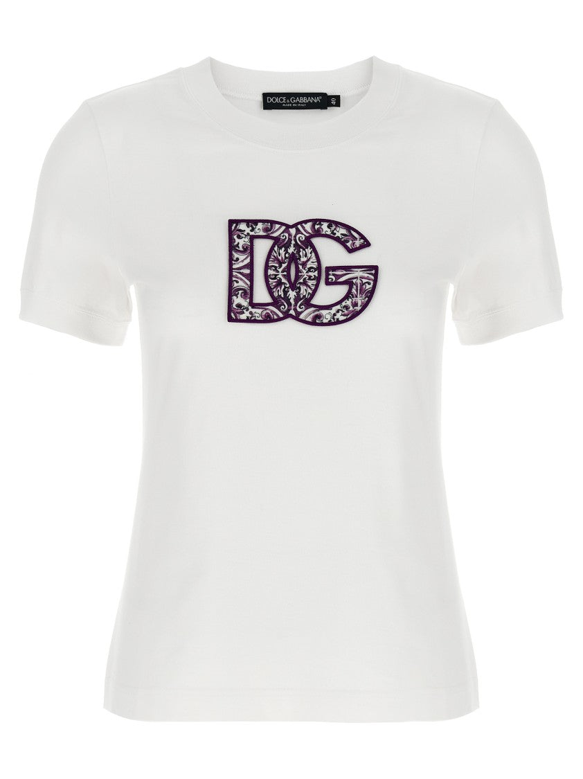 Dolce & Gabbana Maiolica' Logo Patch T-Shirt