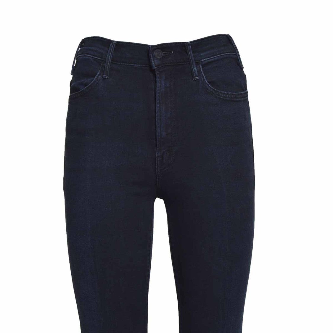 Mother Dark Wash Straight-Leg Jeans With Mid-Rise Waist