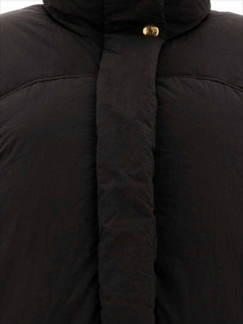 Jacquemus Cropped Black Puffer Jacket With Oversized Sleeves