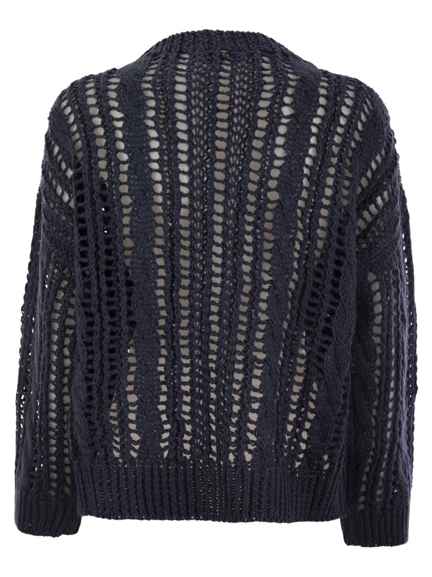 Brunello Cucinelli Cable & Mesh Jute And Cotton Jersey