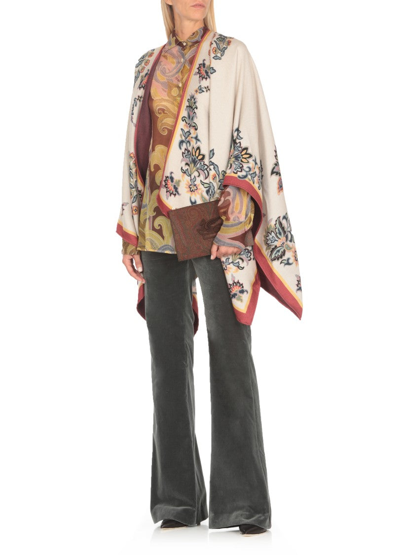 Etro Rectangular Brown Paisley Pochette