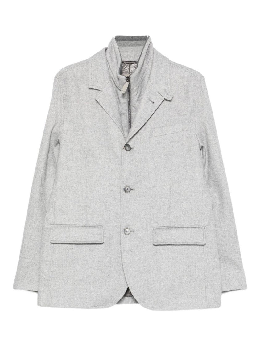 Herno Tailored Grey Jacket With Notched Lapel