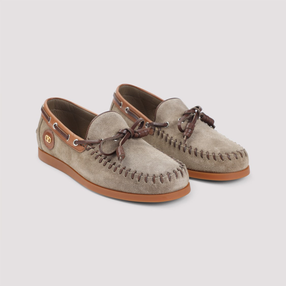 Valentino Garavani Brown Suede Loafers
