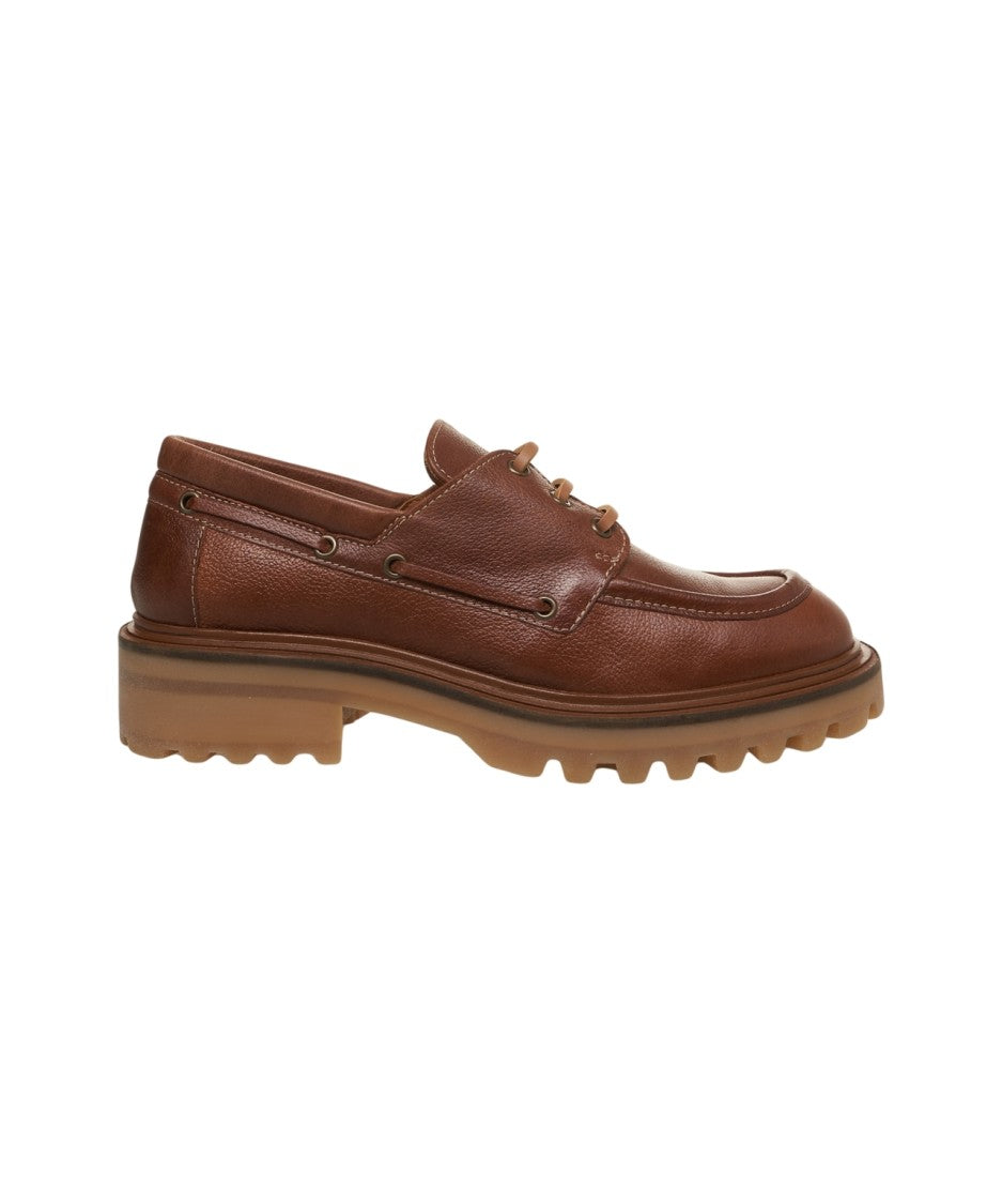 Billi Bi Hammered Leather Lace-Up Shoes