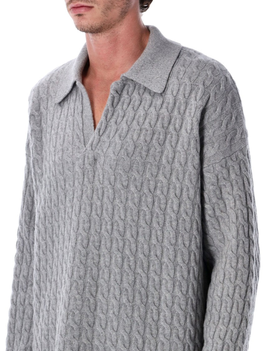 Ami Cable Knit Polo