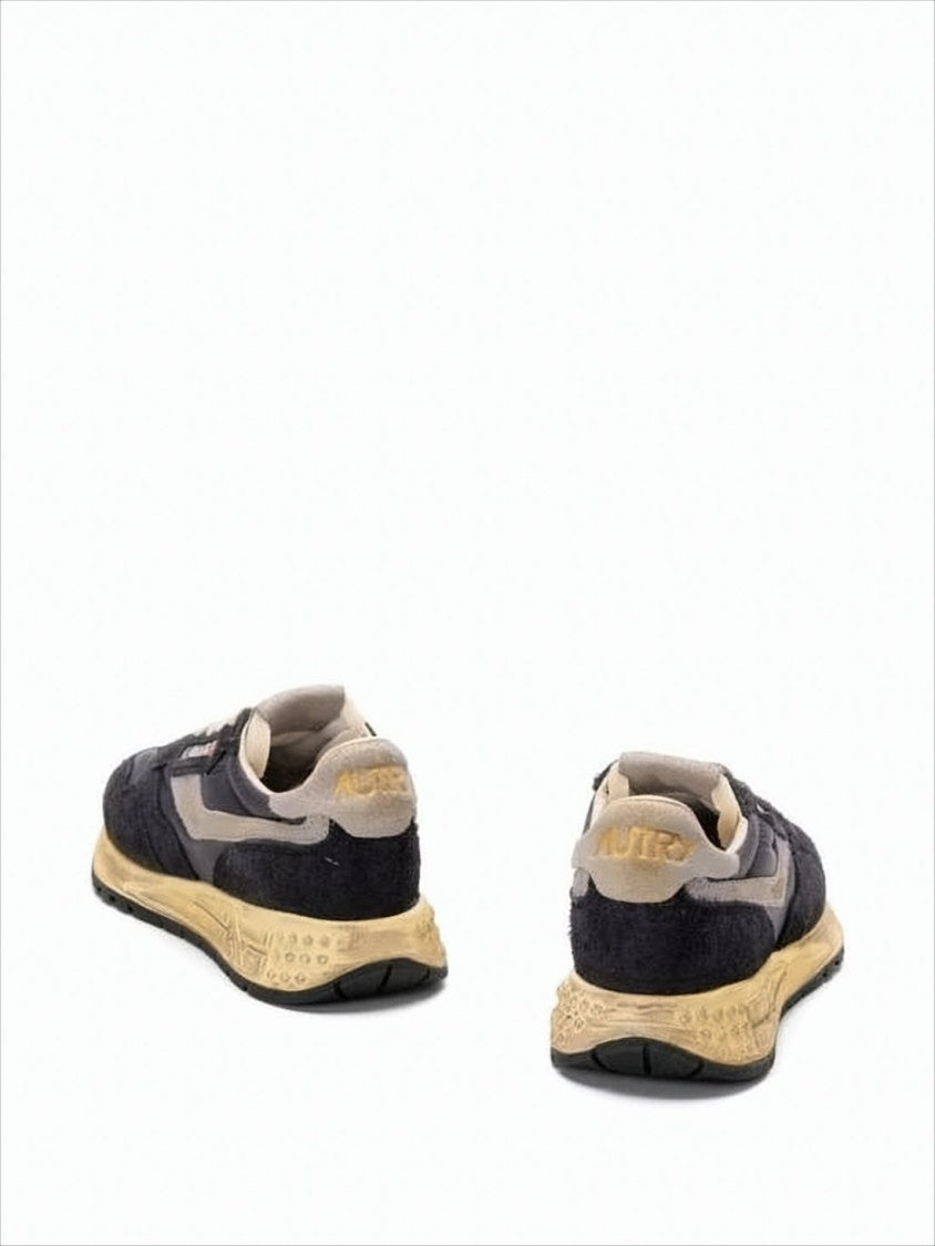 Autry Vintage-Inspired Black Suede And Nylon Sneakers