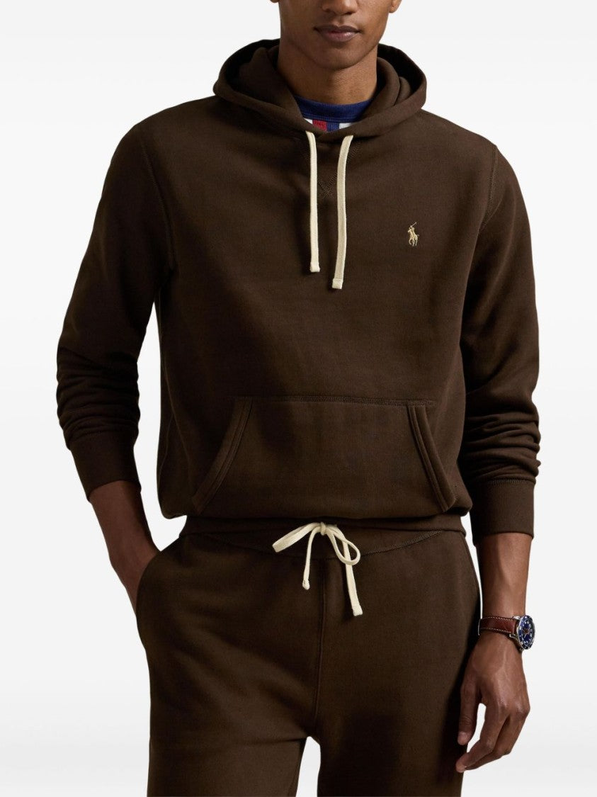 Polo Ralph Lauren Relaxed Fit Brown Sweatshirt With Embroidered Logo