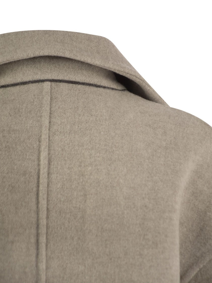 Brunello Cucinelli Double-Breasted Wool And Cashmere Short Coat