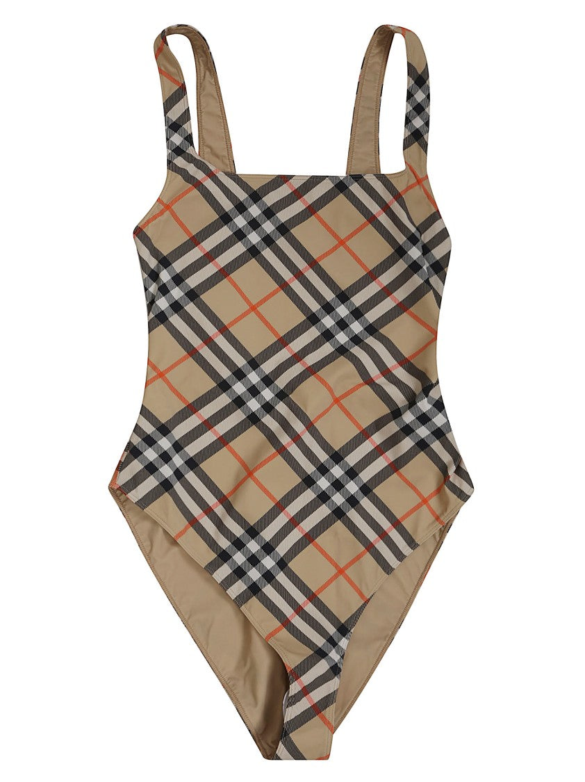 Burberry One-Piece Checkered Swimsuit