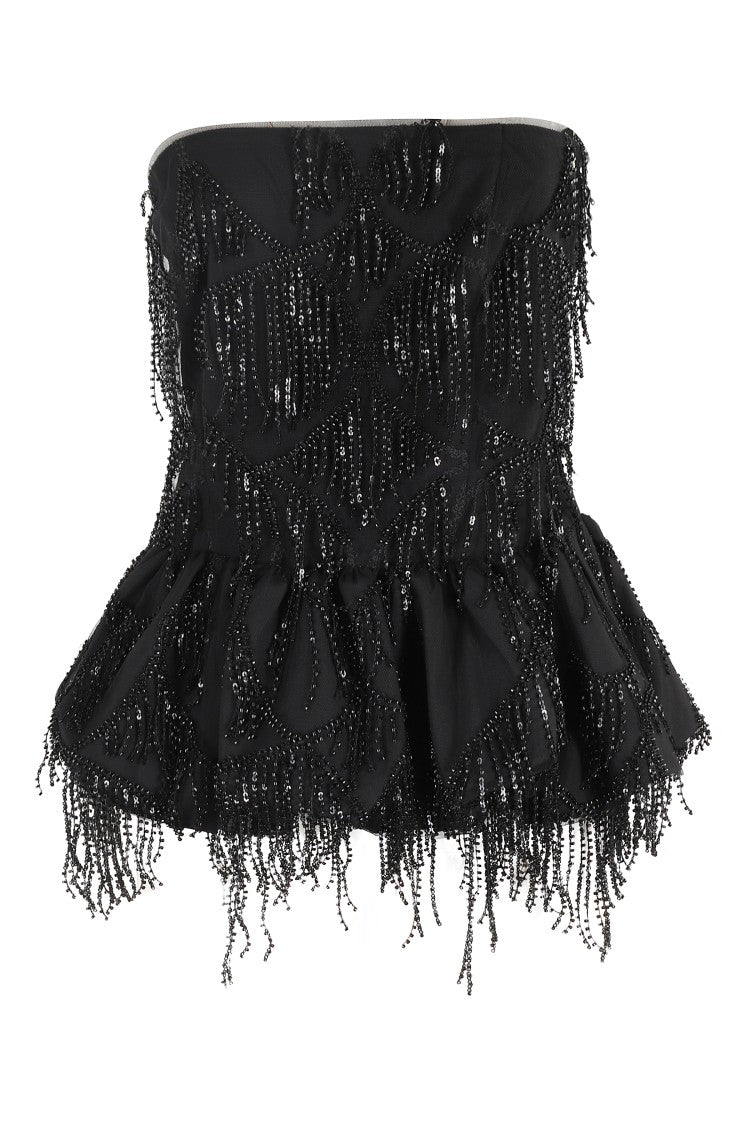Rotate Sequins Bubble Top