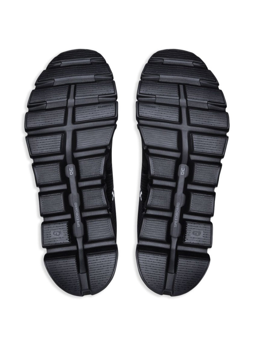 On Low-Profile Black Sneakers With Reflective Accents