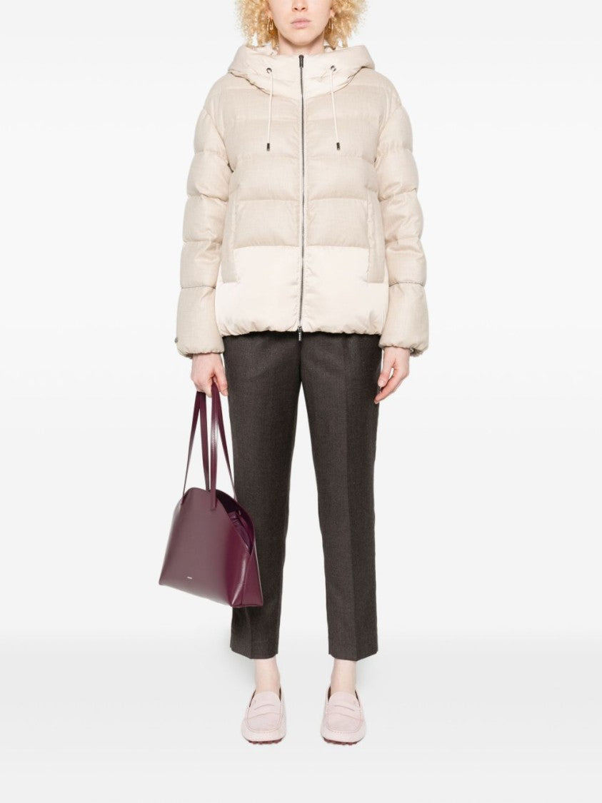 Peserico Boxy Quilted Short Jacket With Adjustable Hood