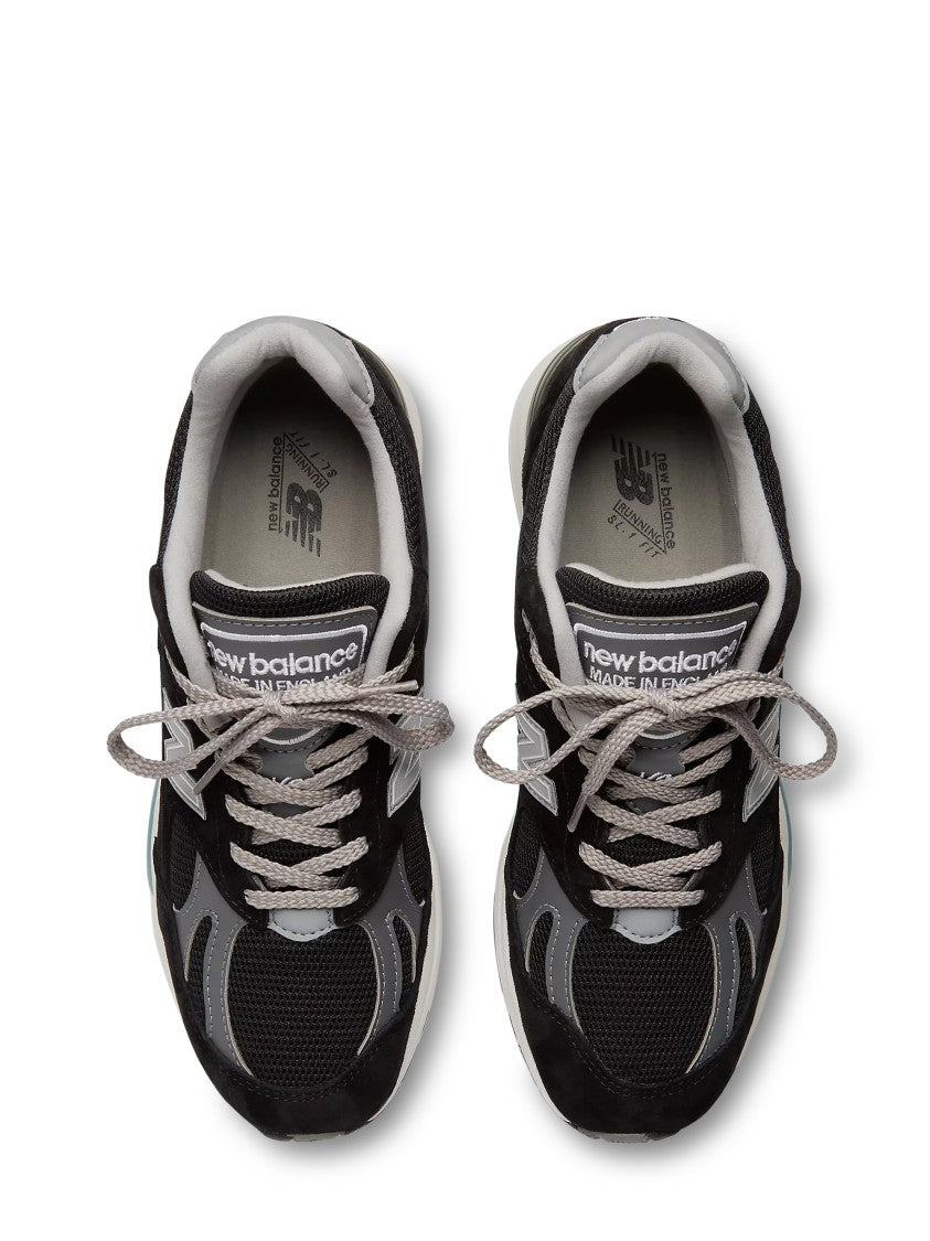 New Balance Mesh And Suede Black Sneakers With Light Blue Accents