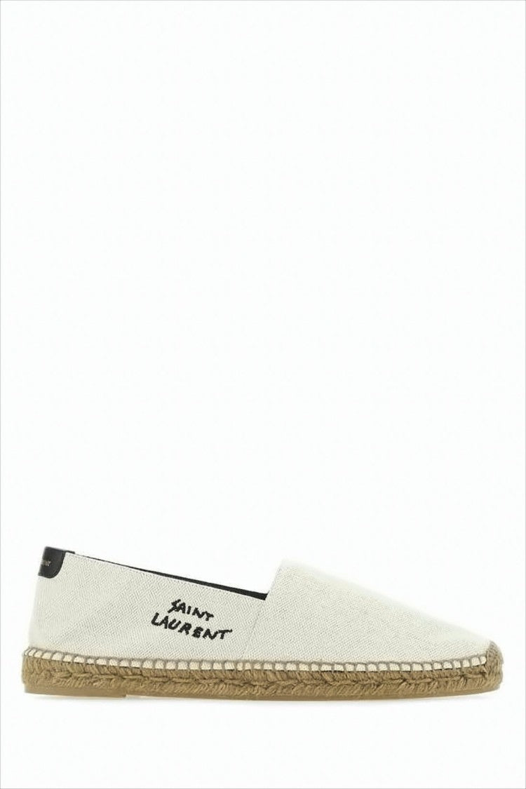Saint Laurent Minimalist Canvas Espadrille Sneakers With Jute Sole