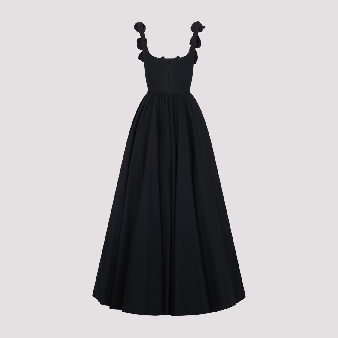 Giambattista Valli Fitted Cotton Dress With Floral Strap Accents