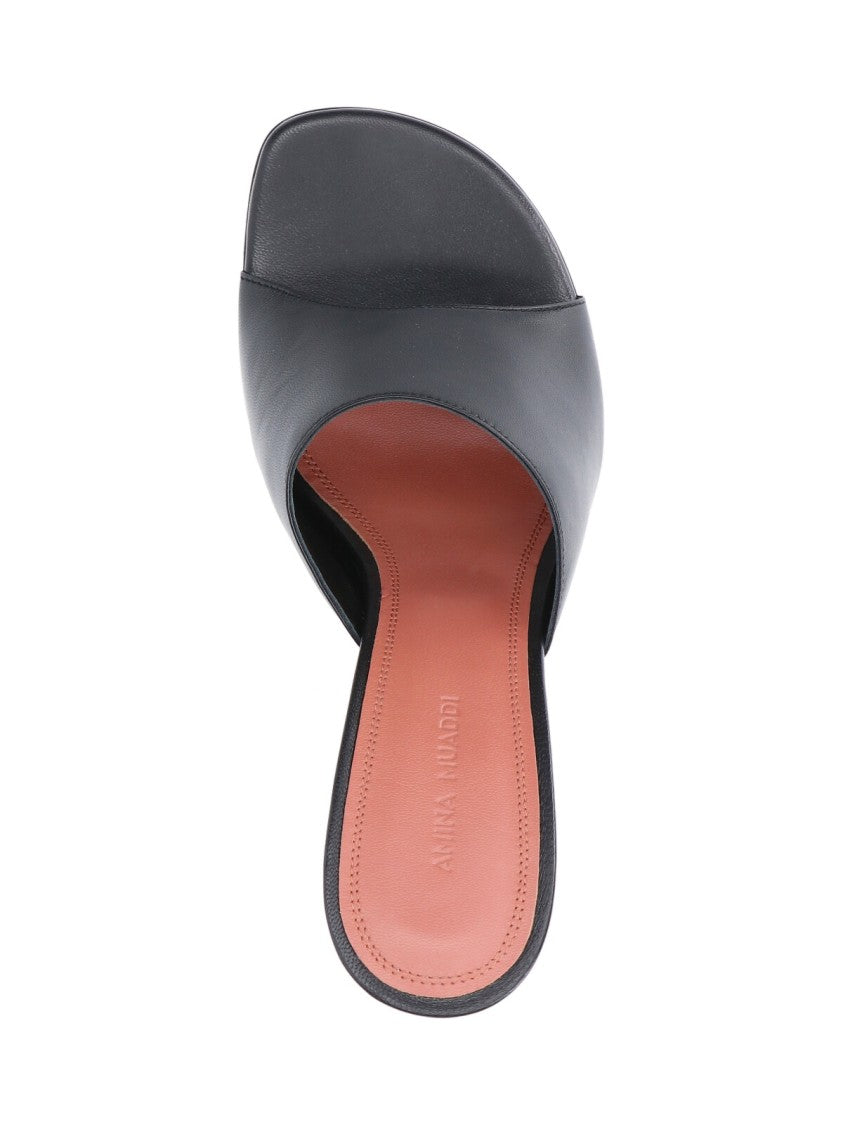 Amina Muaddi "Lupita Slipper" Sandals Black