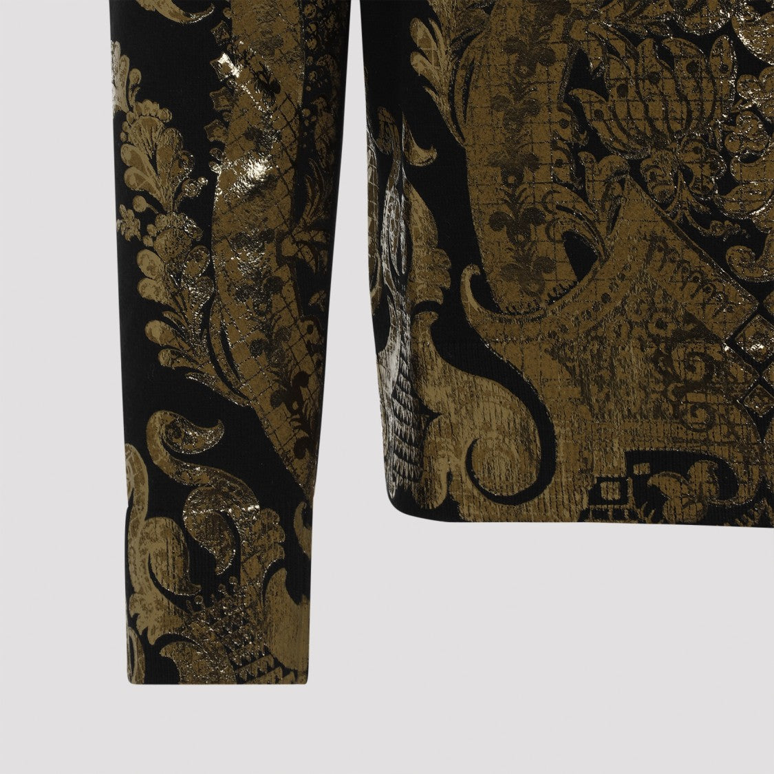 Etro Ornate Wool Sweater With Gold Detailing And Design