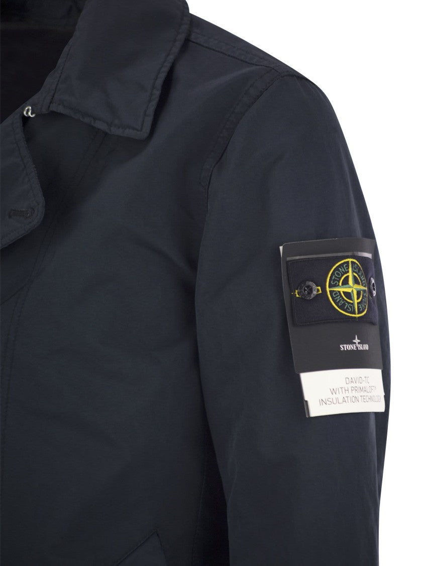 Stone Island Short Trench Coat With Anti-Drip Treatment