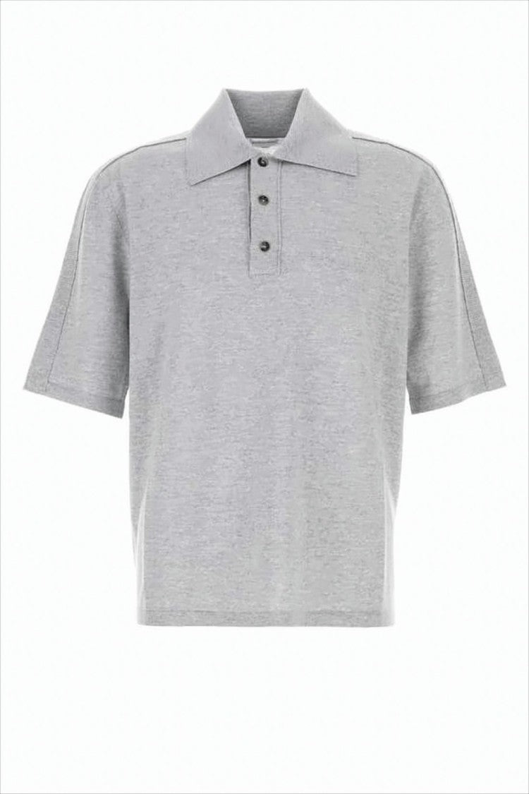 Bottega Veneta Classic Grey Wool Polo Shirt