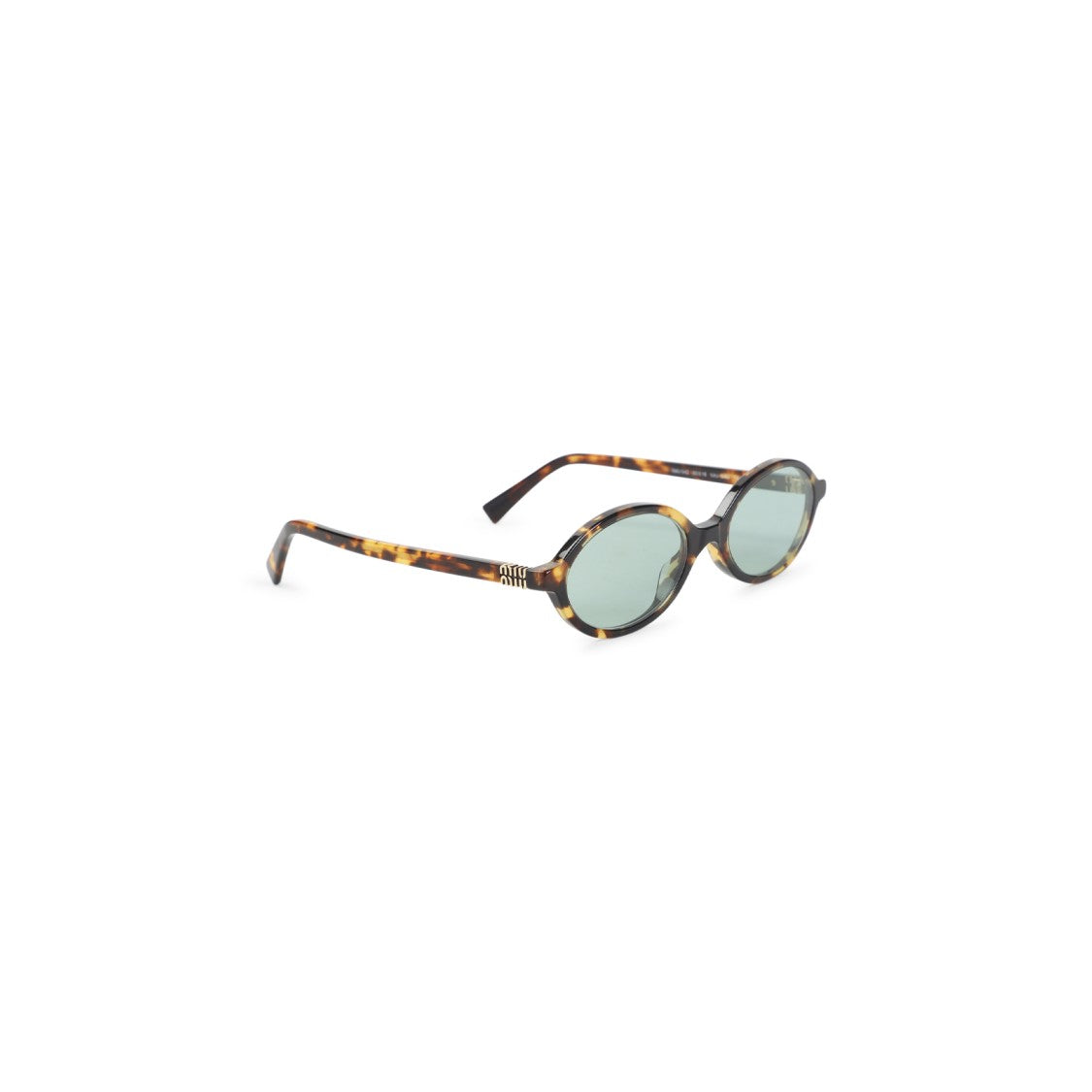 Miu Miu Tortoiseshell Round Sunglasses With Subtle Gold Accents