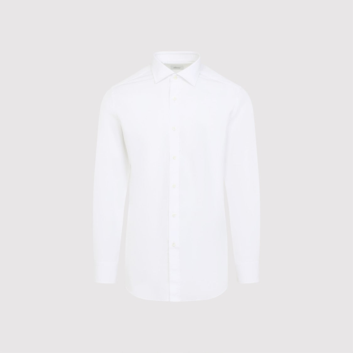 Brioni Tailored Fit White Cotton Shirt