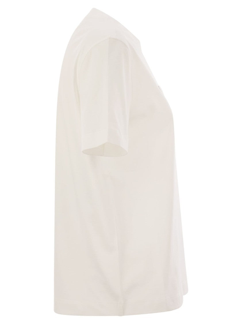 Brunello Cucinelli Cotton Jersey T-Shirt With Shiny Pocket Detail